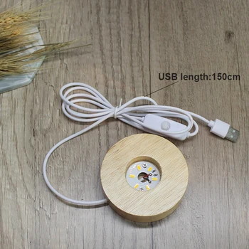 3D Drvena Osnova Lampe Cijele USB Toplo noćno svjetlo Led Zaslon Baza Držač Za Loptu Kristalna je kugla DIY Pribor Za Rasvjetu 100 mm 3