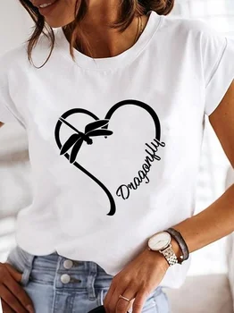 Ženska t-shirt S Grafičkim po cijeloj površini Maslačak i Vretenca 90-ih godina, Casual Odjeću Kratkih Rukava, Ženska Moda Ženska Odjeća, Majice 4