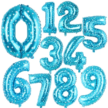 1pc 32 inča Zvijezda Plava Broj Aluminijska Folija Baloni za Dječji Rođendan Dekoracija Vjenčanja Mladenka Dječji Tuš Igračke Isporuke