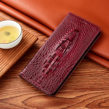 Torbica-knjižica od prave kože krokodila s magnetskom Kopčom Za Samsung Galaxy A5 A6 A7 A8 Plus A9 A6S A8S 2018 