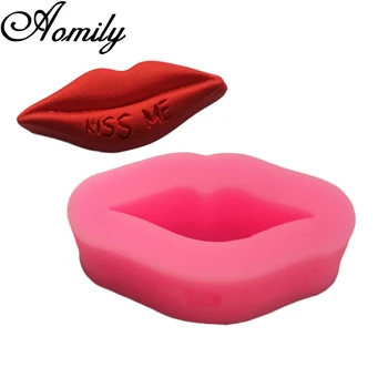 Aomily 3D Poljubac Usne čokolada gluposti Silikonska Forma DIY Svijeća Šećer Zanat Alat Čokoladni Kolač Kalup Kuhinja za Pecivo Ukras Alati