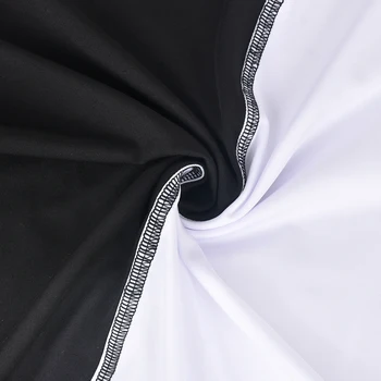 Xiktop Donje Винтажное haljina na jedno rame s okruglog izreza, crno-bijelu haljinu Trapeznog oblika u patchwork stilu, Vanjska Odjeća 2022, Jesenski Modni Odjeću Y2k 4