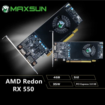 MAXSUN AMD RX 550 Transformatori SI 4G GDDR5 14 nm Računalo PC Gaming Video HDMI-kompatibilnu + DP 128 bita Grafička kartica GPU Cijeli Novi 1