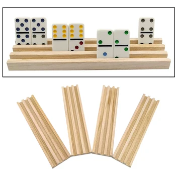 Set od 4 Drvene Police za Domino pločice Držač za Stalak za Pileća Noge Mahjong