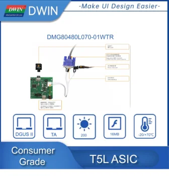 Novi inteligentni modul Arrvial DWIN 7,0-inčni HMI, Резистивная touchpad, 800 * RGB * 480, klasa potrošnje - DMG80480L070_01WTR 2