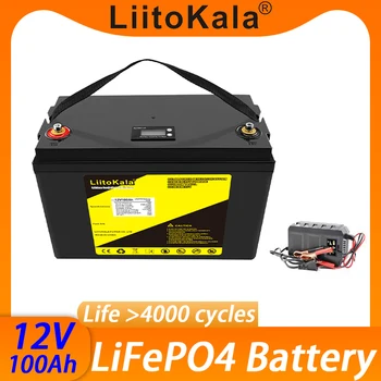 LiitoKala 12v 100Ah 120Ah LiFePO4 Baterija 12,8 Kapacitet Baterije Je 3000 Ciklusa Za Kampere Na Kotačima Golf-Kar Offroad Samostojeći Solarni Vjetar 0