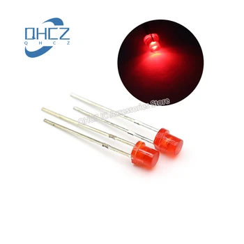 100pc 3 MM crveno svjetlo LED led sa ravnom glavom lampe perle super svijetle astigmatizam 4 mm visina 0