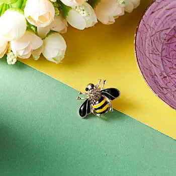 Медоносная Pčela Igle Broševi Pčela Rever Pin Emajl Gorski Kristal Imitacija Bisera Insekt Ljubimac Modni Nakit Vintage Pčela Je Insekt Broš 3