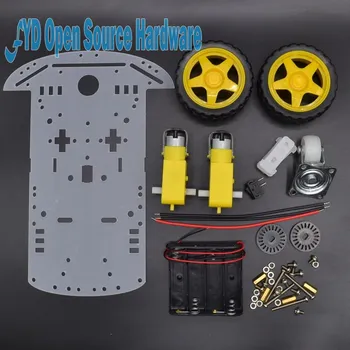 1 komplet Novi Motor Pametan Robot Šasije Vozila E-Proizvodnja DIY Kit Senzor Brzine Baterijski Blok 2WD Za Robota 0