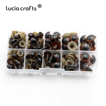 Lucia crafts 1 kutija (42 para) 8-16 mm Smeđe Plastične Zaštitne oči Za DIY Plišane Igračke Oči Lutke Životinje Lutkarske Obrt K1001