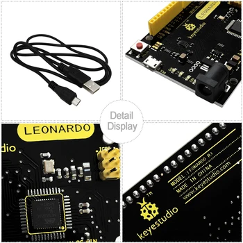 Keyestudio ATmega32U4 Leonardo R3 Naknada + 1 M Micro USB Kabel Za Arduino Leonardo DIY Projekt 4