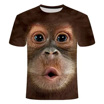 Nova majica sa 3D ispis, muška i ženska Majica sa slikom majmuna i životinja, kratki rukav, zabavan dizajn, casual top, grafički t-shirt