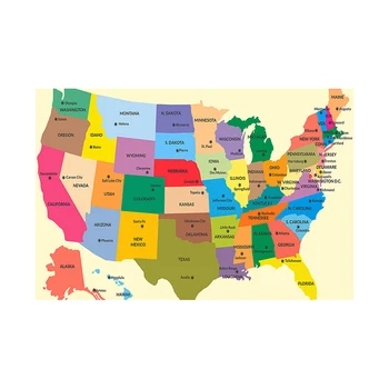 59*42 cm Administrativna karta Sjedinjenih američkih Država Netkane Platnu Zid Umjetnički Plakat i Print Home Dekor Uredski Pribor 3