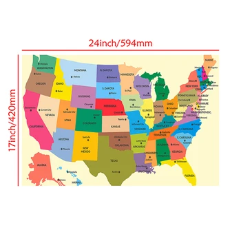 59*42 cm Administrativna karta Sjedinjenih američkih Država Netkane Platnu Zid Umjetnički Plakat i Print Home Dekor Uredski Pribor 4