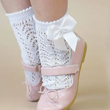 2022 Španjolski Stil, Šuplje Dječje Čarape, Čarape Za Djevojčice, Berba Čarape S Lukom Iz Trake Za Djecu