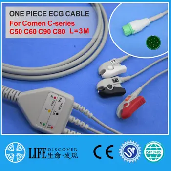 KABEL EKG sa 3 zasunom za žice za monitor pacijenta Comen C-series C50 C60 C90 C80 0