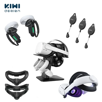 KIWI design 5 u 1 Set pribora za virtualne stvarnosti, modernizirana kontrolor, olovke, poklopac i lica sučelje Za Oculus Quest 2, Stalak za glavnu remena 0