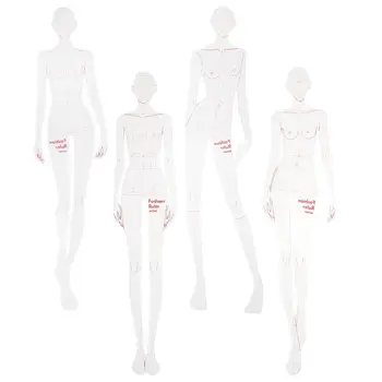1 Komplet Odjeće Predložak Za Crtanje Linija Model Moda Za Šivanje Kolaž Linija Slika Predložak Za Crtanje, Dizajn Odjeće 1
