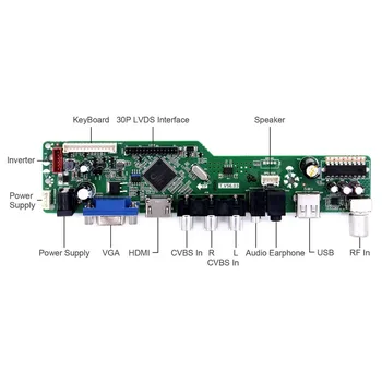 Kit naknade kontroler za HSD160PHW1-B00 TV + HDMI + VGA + AV + USB LCD display Led zaslon Vozač Naknade 1