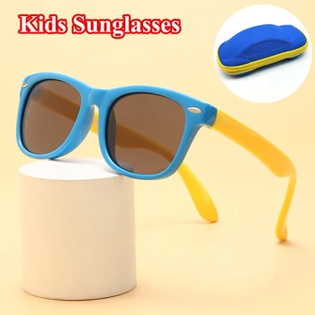 Trendy Silikonskim Sunčane Naočale Fleksibilne TR90 Naočale Za Dječake I Djevojčice UV400 i Sunčane Naočale, Zaštitne Naočale i Dar Za Djecu Dječje Naočale