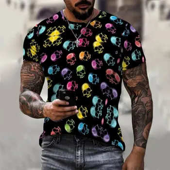 3D Ispis Ogroman Lubanju Majica za Muškarce Ulica Hip Hop Trend Ogroman Ličnosti Punk Vrhovima Harajuku Slobodno vrijeme Majice