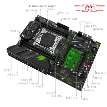 STROJAR MR9A PRO Matična ploča LGA 2011-3 Kit komplet sa Xeon E5 2630 V3 procesor 16G = 2*8G DDR4 2133 Mhz memorija Четырехканальный NVME M. 2 1