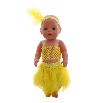 Oživljavanje Lutke Ručni rad Žutu haljinu Odjeća Obuća Torba je Pogodna za lutke 18 cm i lutke 43 cm za Novorođenčad, ruske lutke, igračke za djevojčice 4