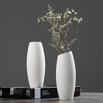 Keramički Obrt Bijela vaza za cvijeće Moderan, Jednostavan Porculan Ukras Dnevnog boravka Kućni Obrt Ukras Skulptura Ukras Kuće 1