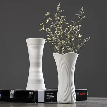 Keramički Obrt Bijela vaza za cvijeće Moderan, Jednostavan Porculan Ukras Dnevnog boravka Kućni Obrt Ukras Skulptura Ukras Kuće 4