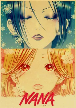 Klasični Japanski Anime Djevojke Nana Starinski Kraft-Papir za Plakat Оосаки Nana Komatsu Nana Naljepnica s Likom za Kućnog Bara Zidni Dekor 1