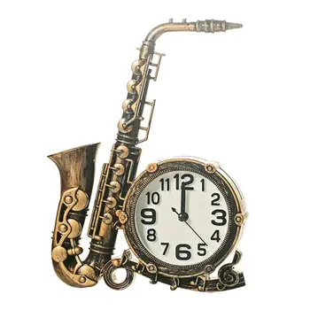 Alarm u obliku saksofon, Klasicni Dekorativni Alarm, Noćni Sat za Spavaće sobe, Kuće, bez Baterije (Slučajna boja) 0