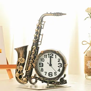 Alarm u obliku saksofon, Klasicni Dekorativni Alarm, Noćni Sat za Spavaće sobe, Kuće, bez Baterije (Slučajna boja) 5
