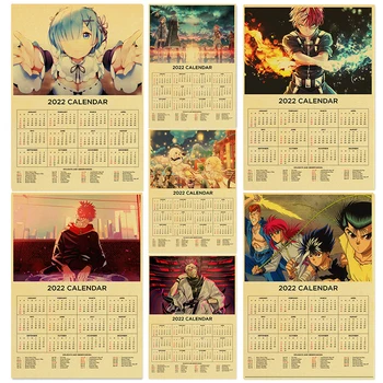 Novi Kalendar 2022 Plakat JoJo's Bizarno Adventure /Дзюдзюцу Кайсен/Demon Slayer 2022 Kalendara Naljepnica Za kućnu Dekorativne umjetnosti 0