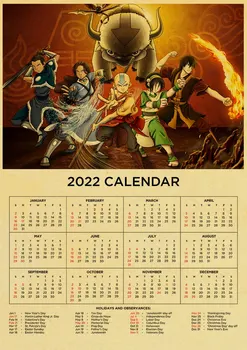 Novi Kalendar 2022 Plakat JoJo's Bizarno Adventure /Дзюдзюцу Кайсен/Demon Slayer 2022 Kalendara Naljepnica Za kućnu Dekorativne umjetnosti 2