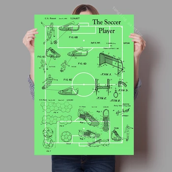 Nogometni Plakat Fudbalski Zid Umjetnost Patenta Grafike Klasicni Nogometno Igralište Kopačke Kreativni Dizajn Uređenje Dnevnog Boravka I Spavaće Sobe 1