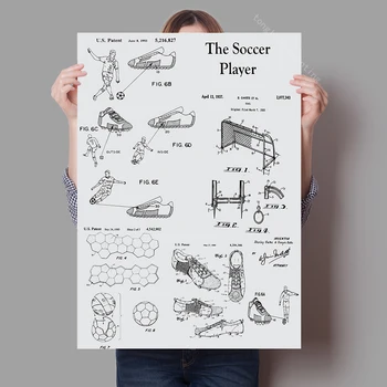 Nogometni Plakat Fudbalski Zid Umjetnost Patenta Grafike Klasicni Nogometno Igralište Kopačke Kreativni Dizajn Uređenje Dnevnog Boravka I Spavaće Sobe 2