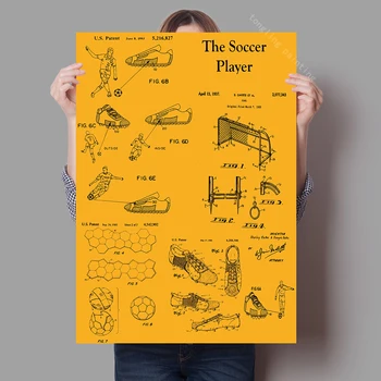 Nogometni Plakat Fudbalski Zid Umjetnost Patenta Grafike Klasicni Nogometno Igralište Kopačke Kreativni Dizajn Uređenje Dnevnog Boravka I Spavaće Sobe 3