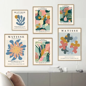 Sažetak Matisse Cvjetni Boho Platnu Slike Galerija Sredine stoljeća Modernog Wall Art Poster Ispisuje Dnevni boravak Unutarnjih poslova Kućnog tekstila 0