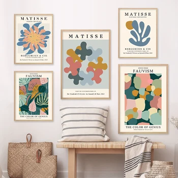 Sažetak Matisse Cvjetni Boho Platnu Slike Galerija Sredine stoljeća Modernog Wall Art Poster Ispisuje Dnevni boravak Unutarnjih poslova Kućnog tekstila 2