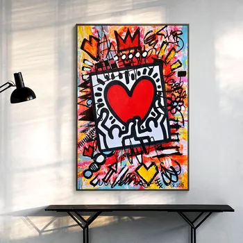 Pop Grafiti Umjetnost Srce Platnu Slikarstvo Apstraktne Uličnih Plakata i Grafika Zidni Umjetničke Slike Print za Dnevni boravak Kućni Dekor 1