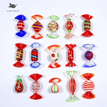 Običaj 4-5 cm dekorativni nakit od murano stakla, ukrasi za slastice, ručni rad, umjetničke slatkiše, svečane božićne ovjesa, nakit 15 kom 1