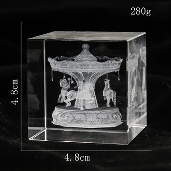 50 Mm 3D Lasersko Graviranje Kristalna Karusel Unutar Navoj Moda Stolni Kreativni Poklon Uzorak Ukras Kuće Obrt 1