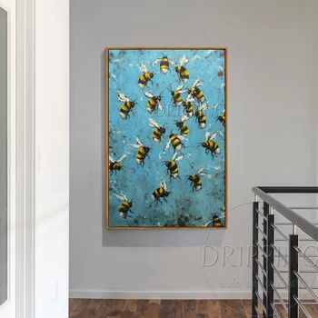 Vješt Umjetnik Ručno oslikana Visoku Kvalitetu Malih Insekata, Životinja, Pčela Slika je Ulje na Platnu Mnogo Pčela Ulje na platnu za Dnevni boravak 2