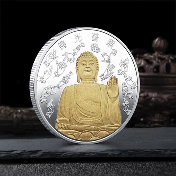 Tradicionalni kineski Simbol Buddha Obojene Ikonu Prigodni kovani novac Zbirka Medalja Сувенирное Ukras Feng shui 4