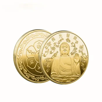 Tradicionalni kineski Simbol Buddha Obojene Ikonu Prigodni kovani novac Zbirka Medalja Сувенирное Ukras Feng shui 5