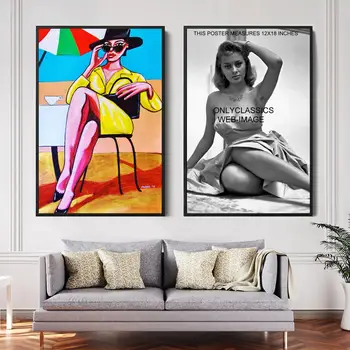 Sophia Loren Glumac Ukrasne Plakati Na Platnu Soba Caffe Bar Dekor Poklon Ispis Umjetničkih Zidne Slike 0