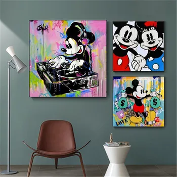 Disney ' s Mickey Mouse Platnu Slike, Posteri i Mickey Minnie Mouse Grafike Zidni Umjetničke Slike za Dnevni boravak Uređenje Doma 0