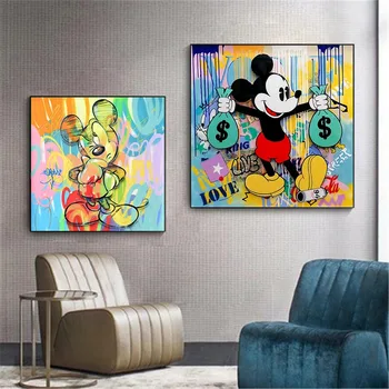 Disney ' s Mickey Mouse Platnu Slike, Posteri i Mickey Minnie Mouse Grafike Zidni Umjetničke Slike za Dnevni boravak Uređenje Doma 2