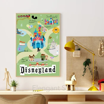 Disneyland Plakat Crtani Film Dvorac Mickey Mouse Platnu Slike Ispisuje Dječji Darovi Dječji Zid Knjige O Umjetnosti Fotografije Dječja Soba Kućni Dekor 2