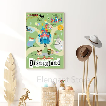 Disneyland Plakat Crtani Film Dvorac Mickey Mouse Platnu Slike Ispisuje Dječji Darovi Dječji Zid Knjige O Umjetnosti Fotografije Dječja Soba Kućni Dekor 3